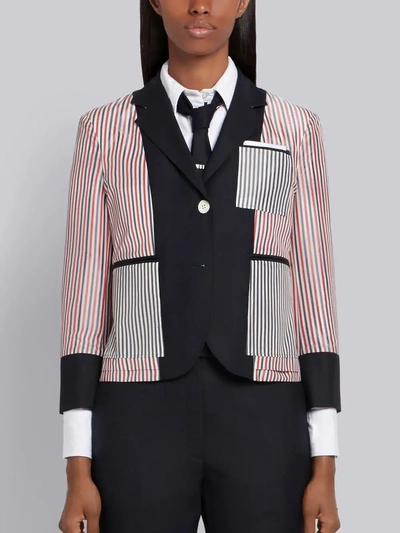 Shop Thom Browne Inside-out Wool Sport Coat In Blue