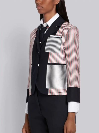 Shop Thom Browne Inside-out Wool Sport Coat In Blue