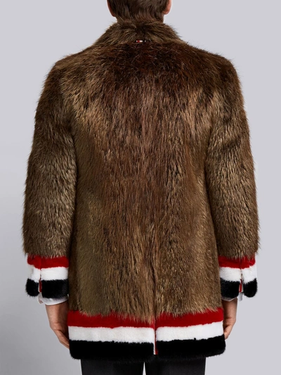 Shop Thom Browne Painted Beaver Fur Sack Overcoat