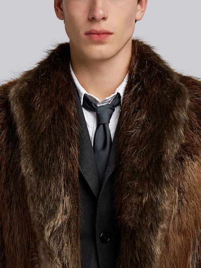 Shop Thom Browne Painted Beaver Fur Sack Overcoat