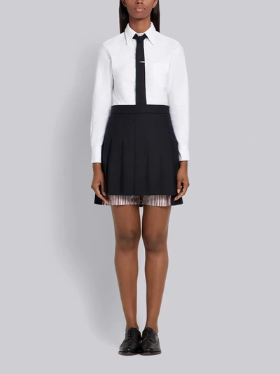 Shop Thom Browne Pleated Bloomer Miniskirt In Blue