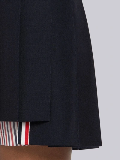 Shop Thom Browne Pleated Bloomer Miniskirt In Blue