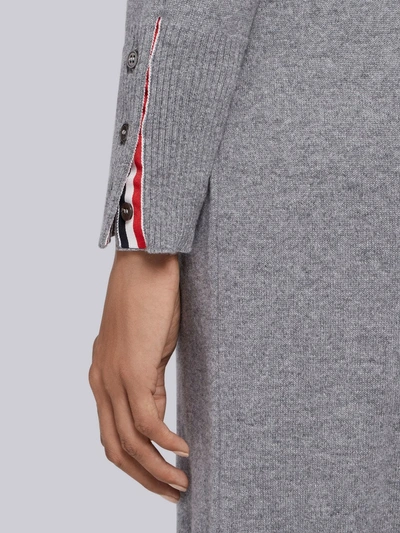Shop Thom Browne Long Boxy Cashmere Cardigan In Grey