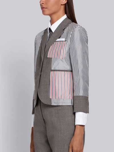 Shop Thom Browne Inside-out Wool Sport Coat In Grey