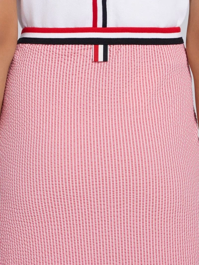 Shop Thom Browne Sequin Icon Seersucker Slip Skirt In Pink