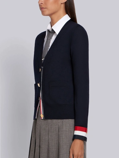 THOM BROWNE 罗缎饰羊毛开衫