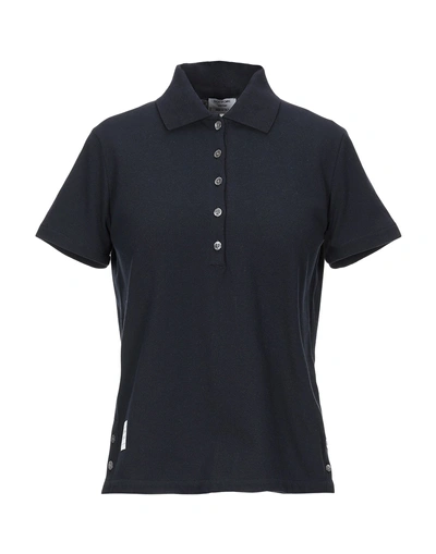 Shop Thom Browne Polo Shirt In Dark Blue