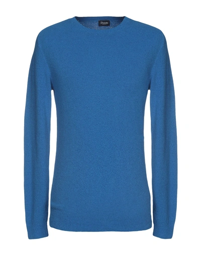 Shop Drumohr Man Sweater Blue Size 44 Cotton, Polyamide
