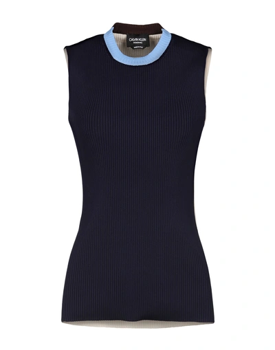 Shop Calvin Klein 205w39nyc Woman Sweater Midnight Blue Size M Cotton, Polyamide