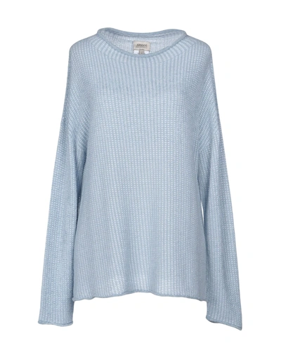 Shop Armani Collezioni Sweaters In Sky Blue