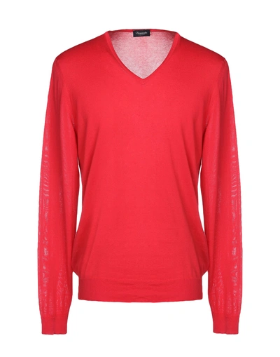 Shop Drumohr Man Sweater Coral Size 38 Cotton In Red