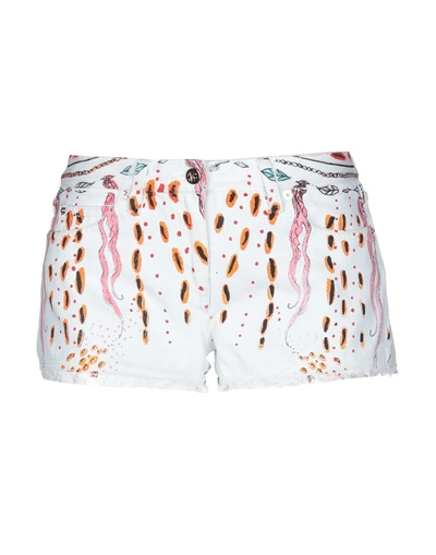 Shop Roberto Cavalli Denim Shorts In White