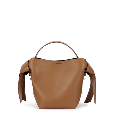 Shop Acne Studios Musubi Mini Brown Leather Top Handle Bag In Tan