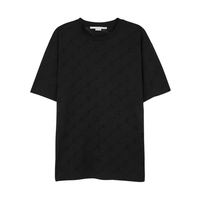 Shop Stella Mccartney Black Logo Cotton T-shirt