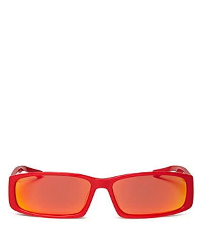 Shop Balenciaga Women's Rectangular Sunglasses, 60mm In Red/red