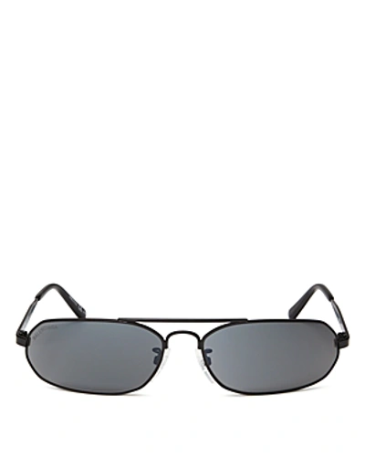 Shop Balenciaga Women's Brow Bar Rectangular Sunglasses, 61mm In Black/gray