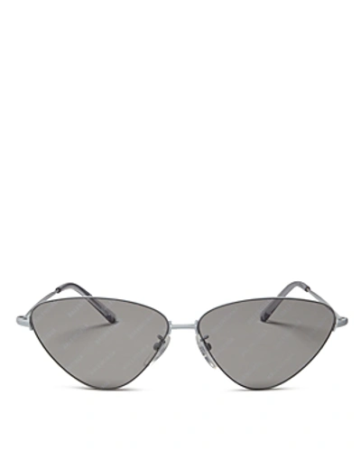 Shop Balenciaga Women's Cat Eye Sunglasses, 61mm In Silver/gray