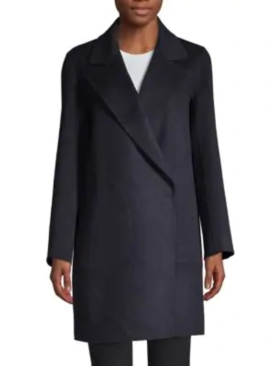 Shop Theory Boy Double-breasted Wool Coat In Nocturne