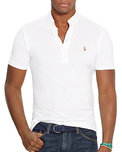 Shop Polo Ralph Lauren Hampton Knit Oxford Regular Fit Shirt In White