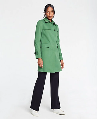 Shop Ann Taylor Mac Trench Coat In Fresh Willow