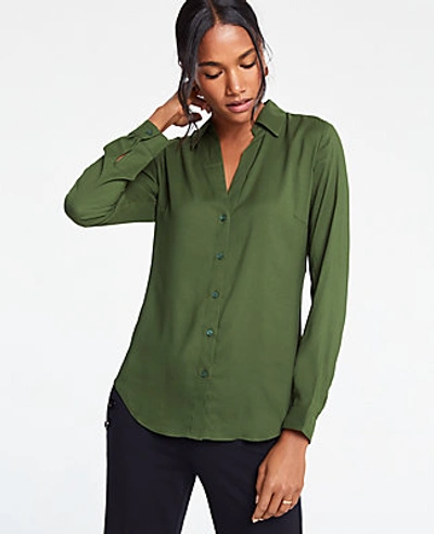 Shop Ann Taylor Essential Shirt In Green Bud