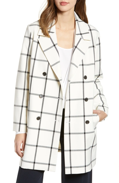 Shop Cupcakes And Cashmere Oversize Check Topper Coat In Ivory