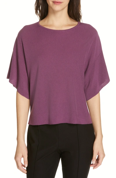 Shop Eileen Fisher Elbow Sleeve Top In Currant