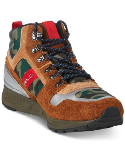 Polo Ralph Lauren Men's Train 100 High-top Sneakers Men's Shoes In Brown |  ModeSens