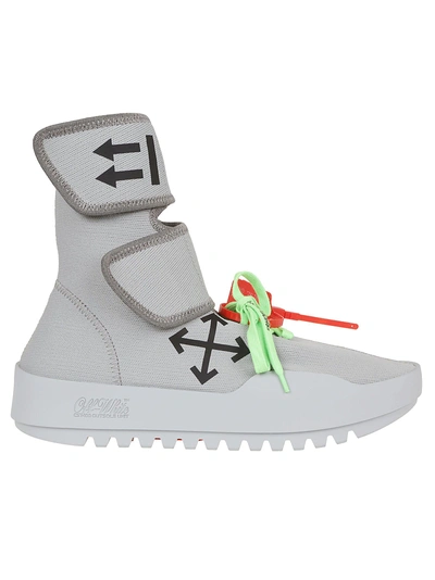 Shop Off-white Off White Hi-cut Sneakers In  Light Grey Black