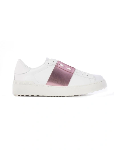 Shop Valentino Garavani Open Sneakers In White Pink