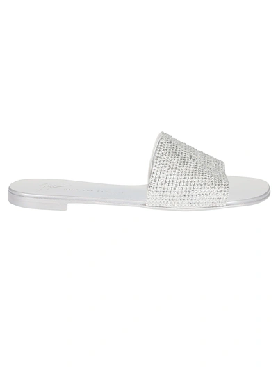 Shop Giuseppe Zanotti Adelia Crystal Sandals In Bianco