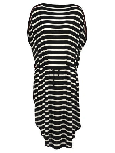 Shop Mm6 Maison Margiela Mm6 Mm6 Oversized Striped Dress In Black + White Stripes