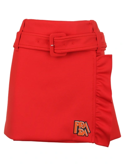 Shop Prada Skirt In Nfq Arancio