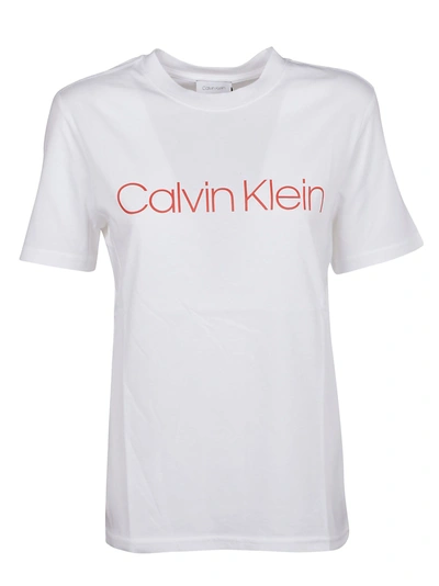 Shop Calvin Klein Logo Print T-shirt In White