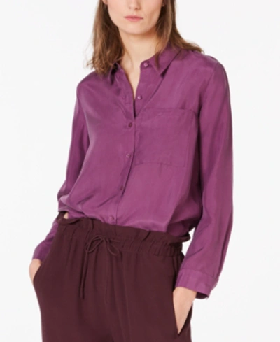 Shop Eileen Fisher Silk High-low Blouse In Currant