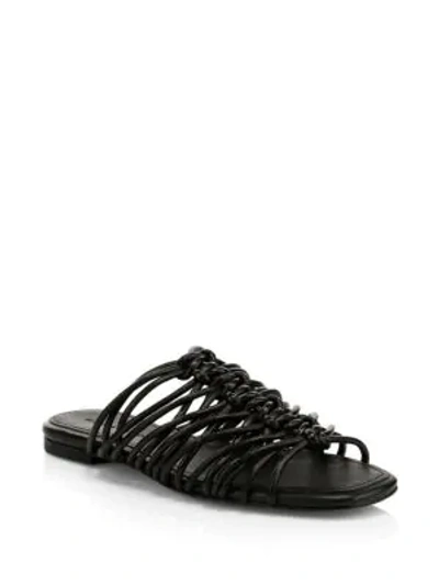 Shop Rebecca Minkoff Maelynn Flat Knotted Mules In Black