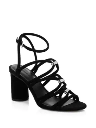 Shop Rebecca Minkoff Apolline Ankle-strap Suede Sandals In Black