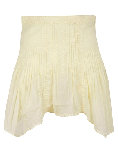 Shop Isabel Marant Pleated Mini Skirt In Yellow