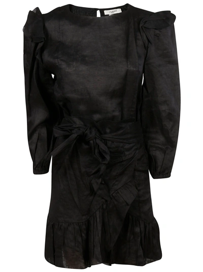 Shop Isabel Marant Ruffled Dress In Black