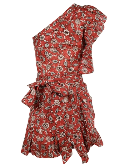 Shop Isabel Marant Ruffled Dress In Tan