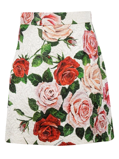 Shop Dolce & Gabbana Floral Mini Skirt In Pink