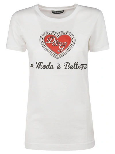 Shop Dolce & Gabbana Moda É Bellezza T-shirt In White