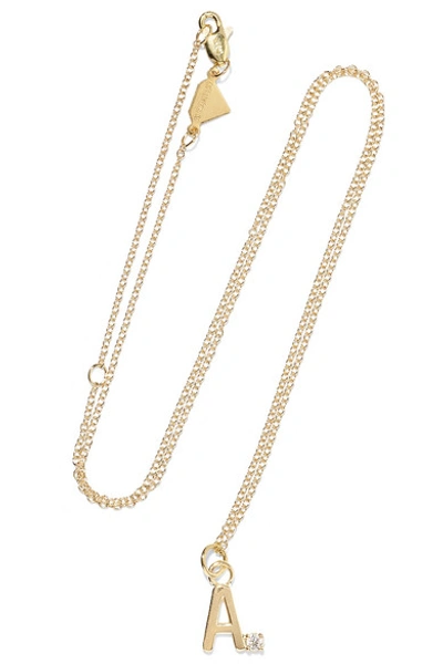Shop Alison Lou Letter 14-karat Gold Diamond Necklace