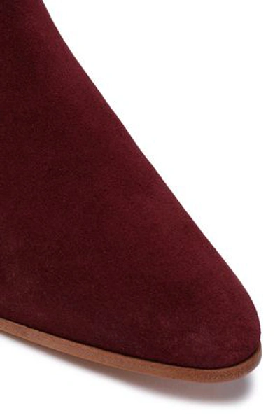 Shop Iro Yvette Suede Ankle Boots In Burgundy