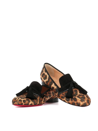 Shop Christian Louboutin Tassel Loafer By The Sofa Donna In Leopard