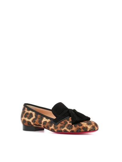 Shop Christian Louboutin Tassel Loafer By The Sofa Donna In Leopard