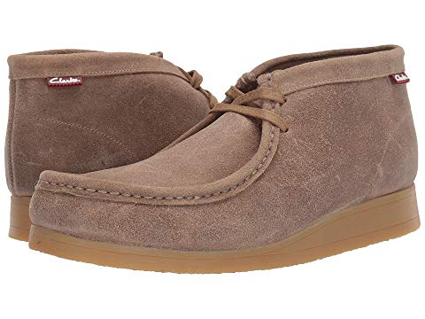 clarks taupe distressed suede