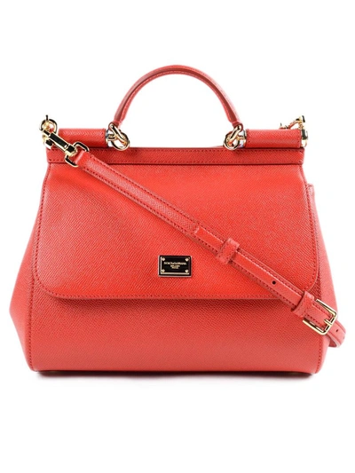 Shop Dolce & Gabbana Mini Dauphine Sicily Tote In Rosso