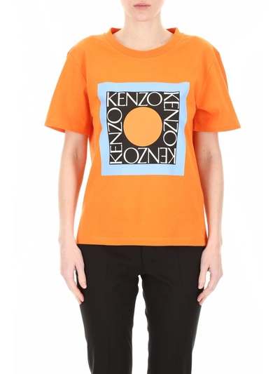 Shop Kenzo Logo T-shirt In Deep Orange (orange)