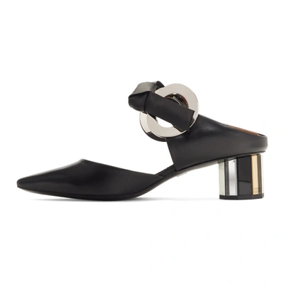 Shop Proenza Schouler Black Grommet Mules In 999 Black